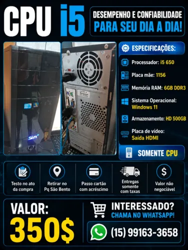 cpu core i5 entrego