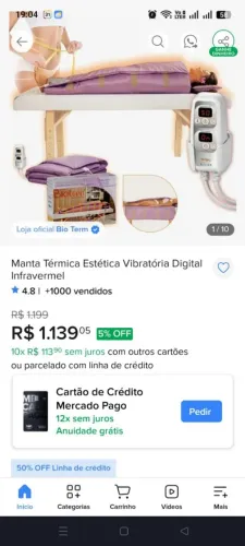 Manta térmica massageadora bioterm