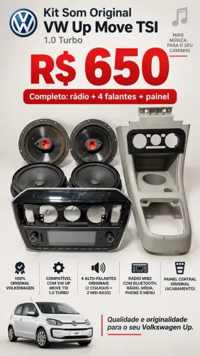 Kit Som Original VW Up Move TSI 1.0 Turbo - R$ 650