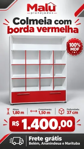 Promoção colmeia com borda vermelha 