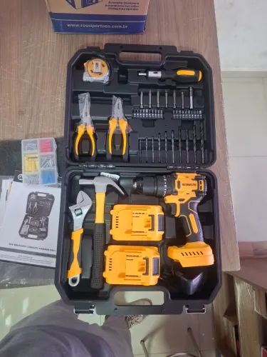 KIT DE PARAFUSADEIRA + FERRAMENTAS COMPLETO 