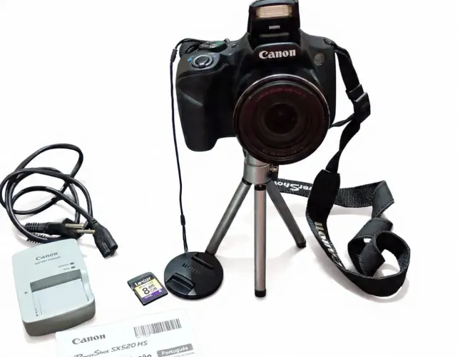 Canon PowerShot SX520 HS Completa + Mini Tripé + Caixa Original