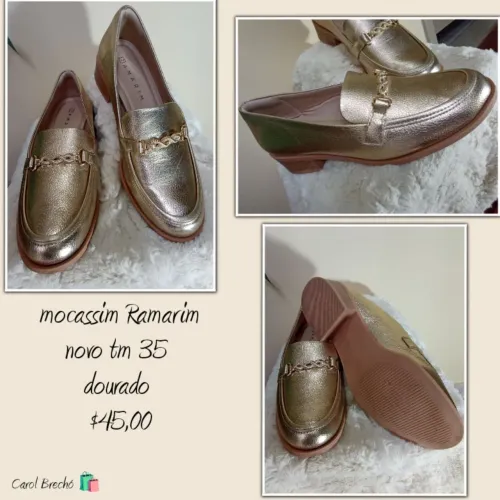 Mocassim Ramarim Dourado