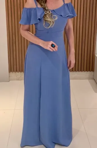 Vestido longo azul