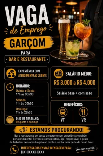 Vaga de garçom