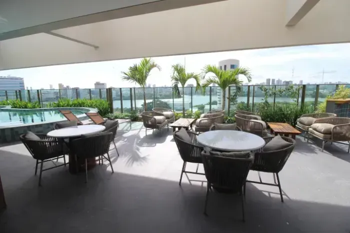 Studio mobiliado Moinho REcife Silo 215, 23m2, Rooftop Completíssimo, bairro do Recife - P