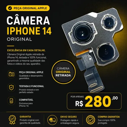Câmera Traseira IPhone 14 Original Retirada