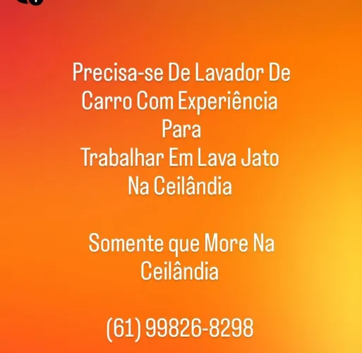 Precisa-se De Lavador De Carro 