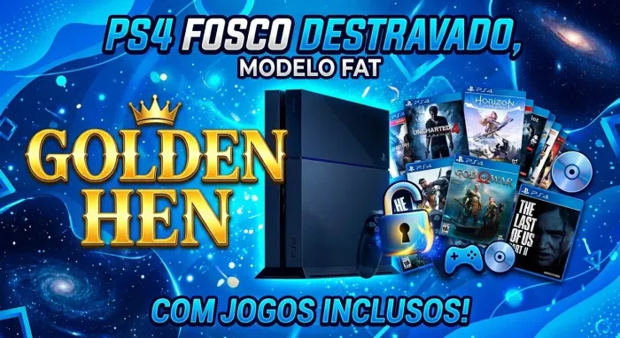 Ps4 destravado com jogos Golden hen