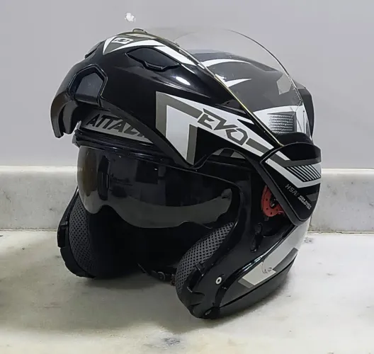 Capacete Pro Tork Robocop/Escamoteável Evo Attack C/ Óculos Tam 58/60 - Em Ótimo Estado