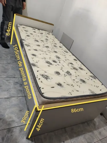 Cama solteiro madeira maciça