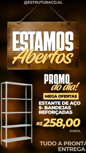 Estantes de aço 5 bandejas reforçada 2m x 0.92 x .030 