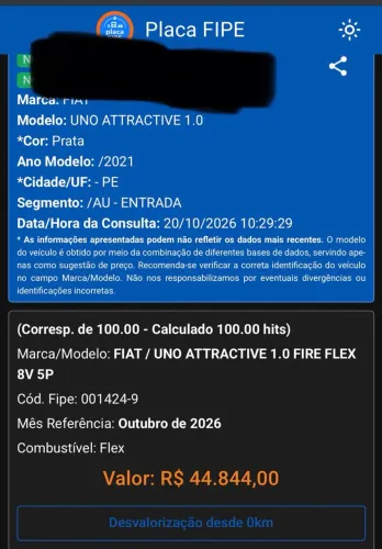 Fiat Uno Attractive 1.0 EVO Fire Flex 8V 5P 2021