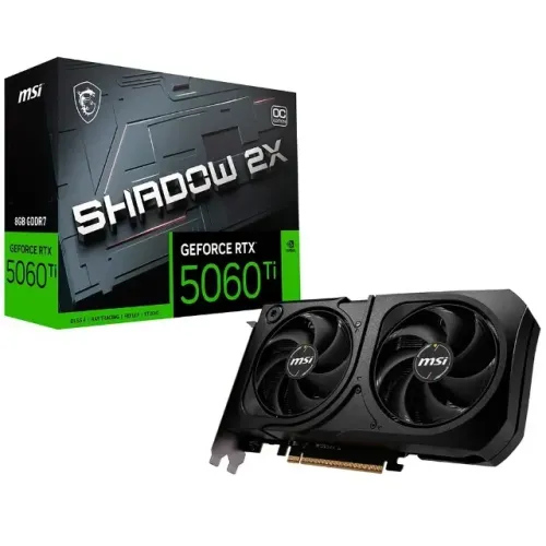 PLACA DE VIDEO RTX 5060TI 8GB MSI SHADOW 2X OC PLUS GDDR7 128BITS G506T-8S2CP NOVA LACRADA