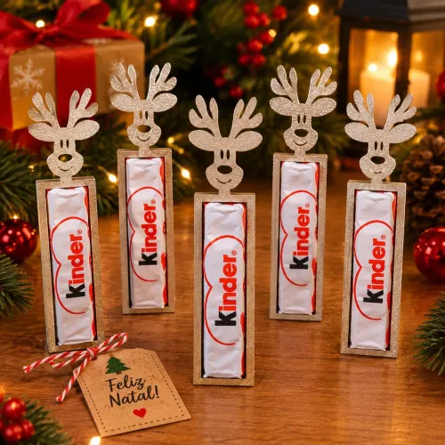 Kit com 5 Renas Porta Chocolate - Lembrancinha de Natal em Impressão 3D