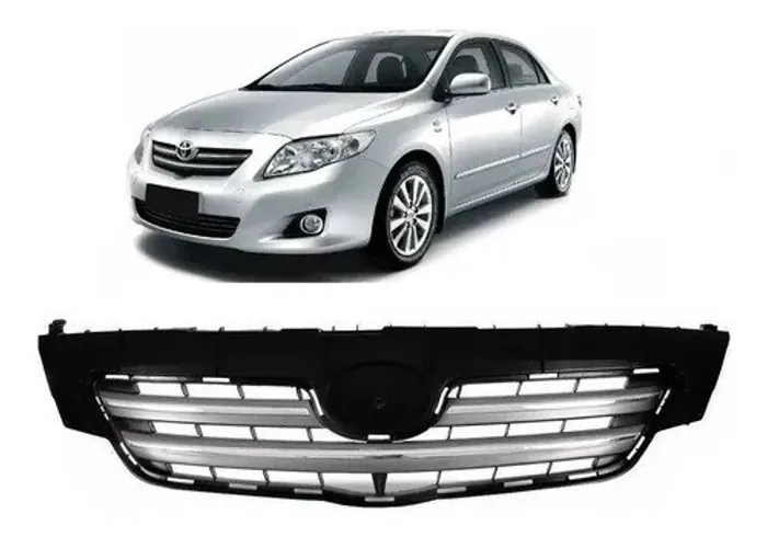 Grade Radiador Preta C/ Friso Cromado Corolla 2009 2010 2011