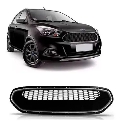 Grade Radiador Colmeia Moldura Prata Ford Ka 2015 2016 2018