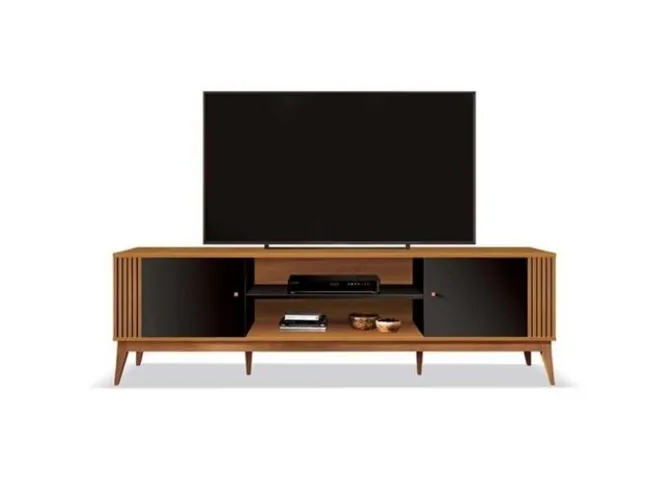 Rack Legacy Até 75 Polegadas Cedro/Preto Até 12x - Frete Grátis