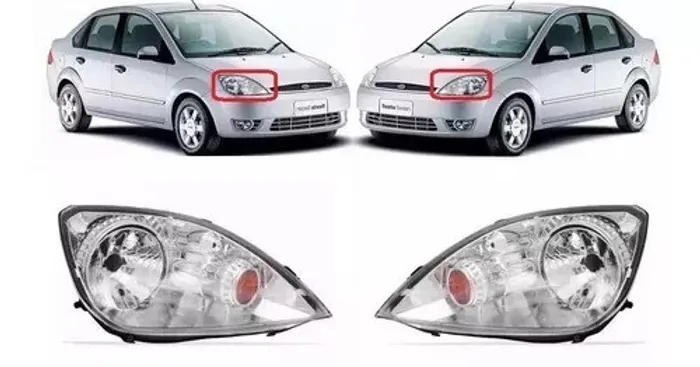 Par Farol Fiesta Hatch Sedan Cromado 2003 2004 2005 2006