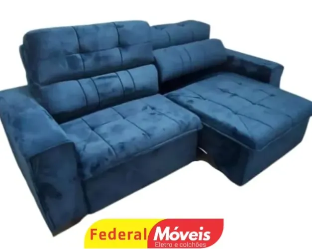 Sofá 2,30m Retrátil e Reclinável Espuma D28 Super Lindo Fazemos Entrega