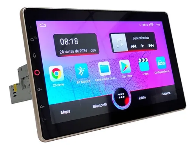 Multimidia Fp Tela Giratória 360 Graus 10 Polegadas 1 Din