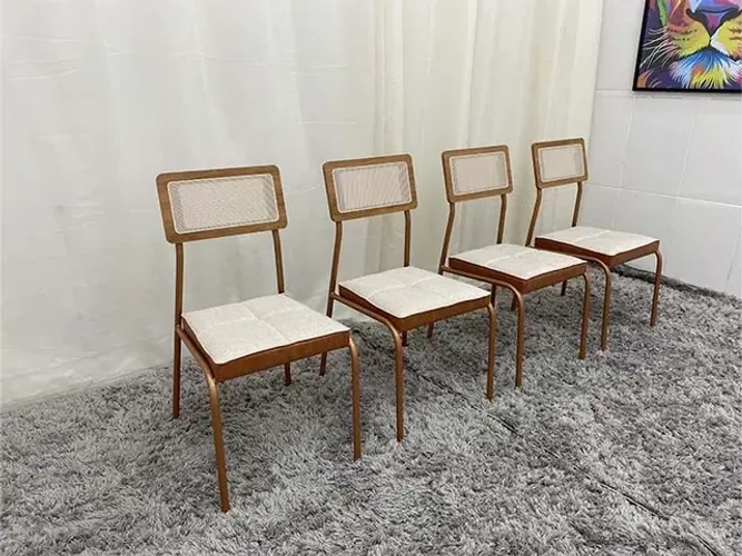 Conjunto 4 Cadeiras de Jantar Areia Luiza Tela a4