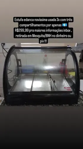 Estufa Edanca Semi Nova puro Inox 110v - 3 compartilhamentos***