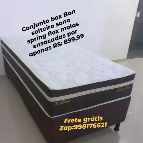 Conjunto box solteiro molas ensacadas 