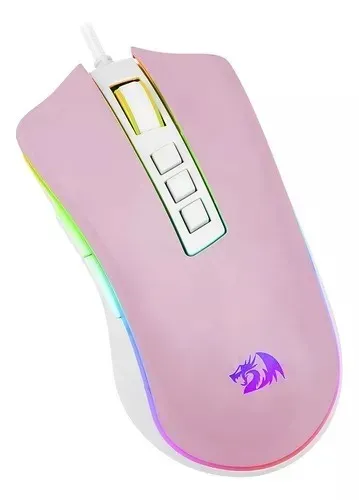 Mouse Gamer Redragon Cobra M711WP RGB, 12400 DPI, 8 Botões, Pink/White - WZetta