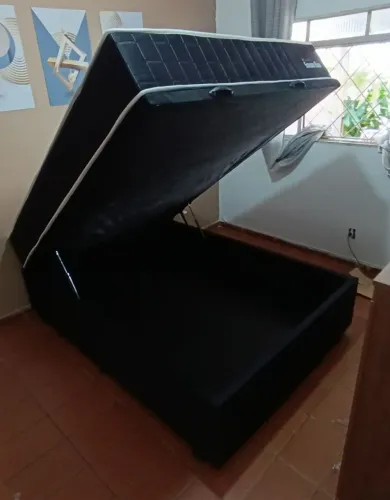 Cama box baú Black status molas ensacadas