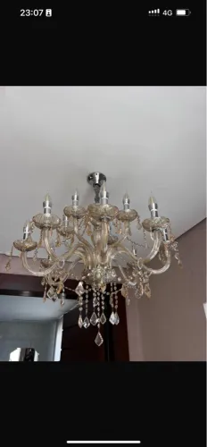 Lustre 12 lampadas âmbar impecável 