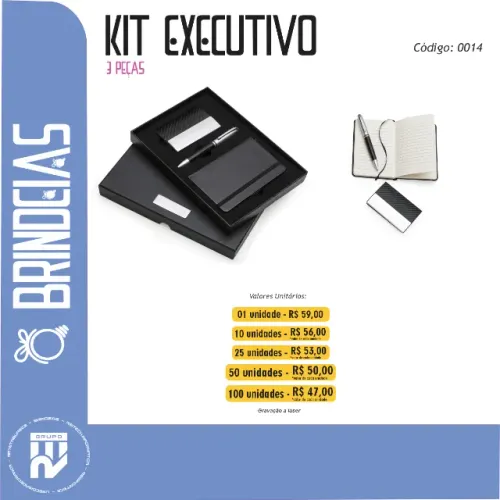 Kit Executivo 3 Peças com Estojo Personalizado
