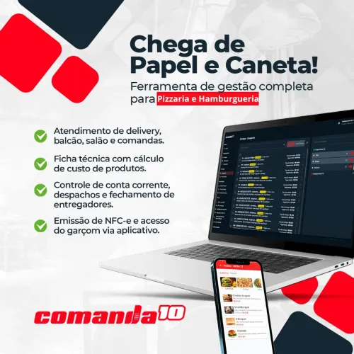 Software de gestão para pizzarias e hamburguerias