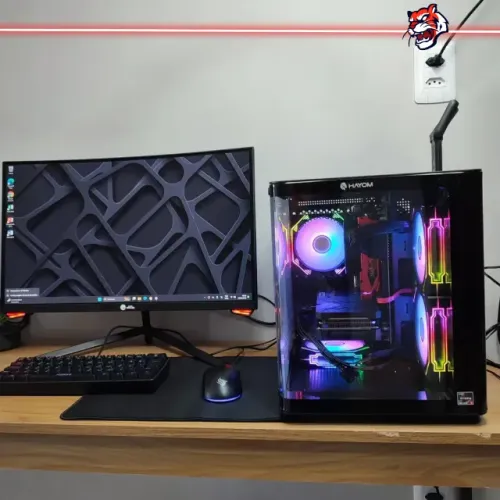 Pc Gamer Completo Ryzen 5 5500 + Rx 5700n+ Monitor 24 pl Curvo