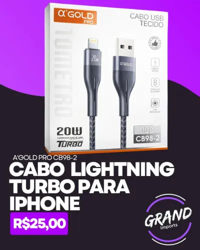 Cabo Lightning 20w para iPhone
