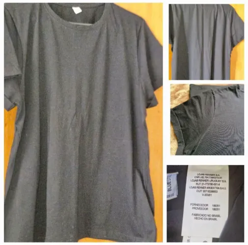 Camiseta preta. Novíssima. 100% algodão. Tamanho GG. Renner