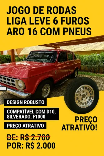 para sair já - 4 Rodas liga leve para Caminhonete Aro 16, 6 furos 