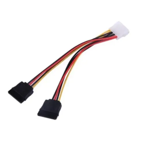 Cabo Força Adaptador Fonte Duplo Y Ide Molex X 2 Sata