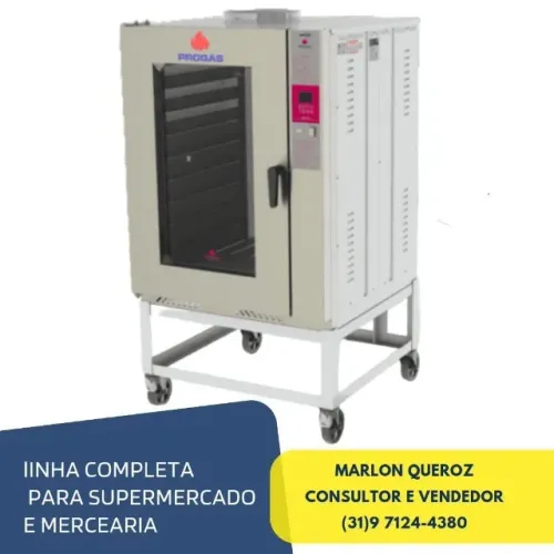 Forno de Pão Turbo 10 Esteiras Progas Novo
