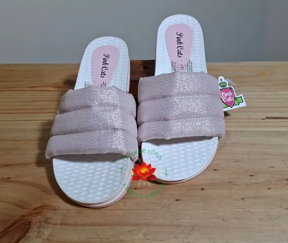 Tamanco NOVO Rosa Prata Pink Cats Dakota Tam.30