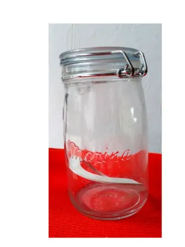 12 potes de vidro hermético com trava e vedação de +/-1lit. Para conserva, compota,..