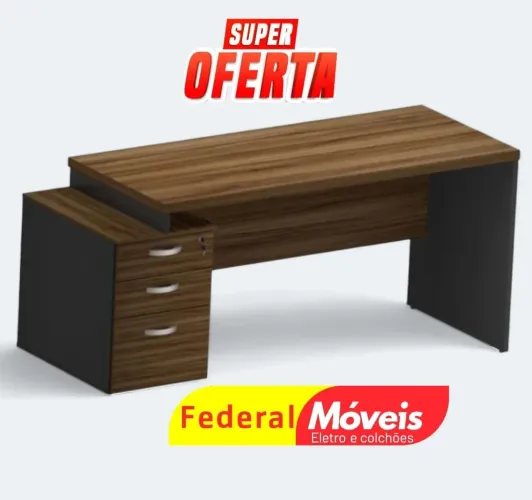 Mesa para Escritório - Tampo 1,50m | 3 Gavetas | Nova e Funcional