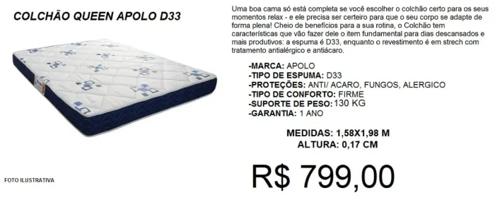 Colchão queen