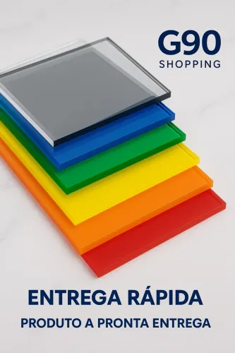 Chapa de acrílico 1 x 2 mts 2mm azul verde branca vermelha 