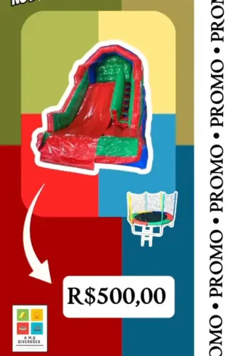 Escorregador Inflável e Cama Elástica - Promoção!