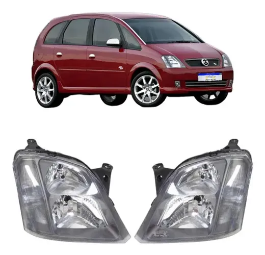 Par Farol Chevrolet Meriva Ss 2003 A 2012 Mascara Cinza Novo - Ambos Lados