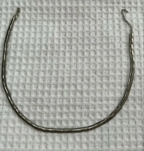 colar prata (prateado) fio escama de peixe