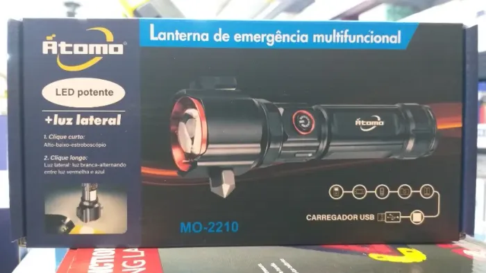 Lanterna de sobrevivencia potente sinalizador cortador cinto quebra vidro carrega celular