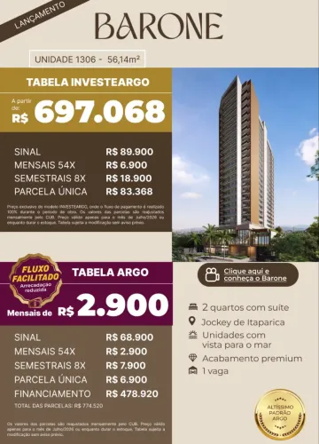 Apartamento de 80m² no 10º Andar com vista em Jockey de Itaparica