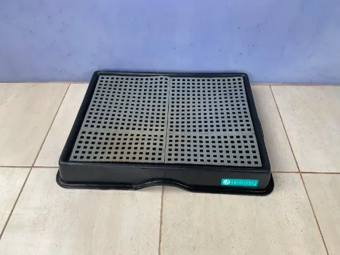 Banheiro Inteligente para Cães Weasy Preto 70x55 + Tapete + Mangueira Nova